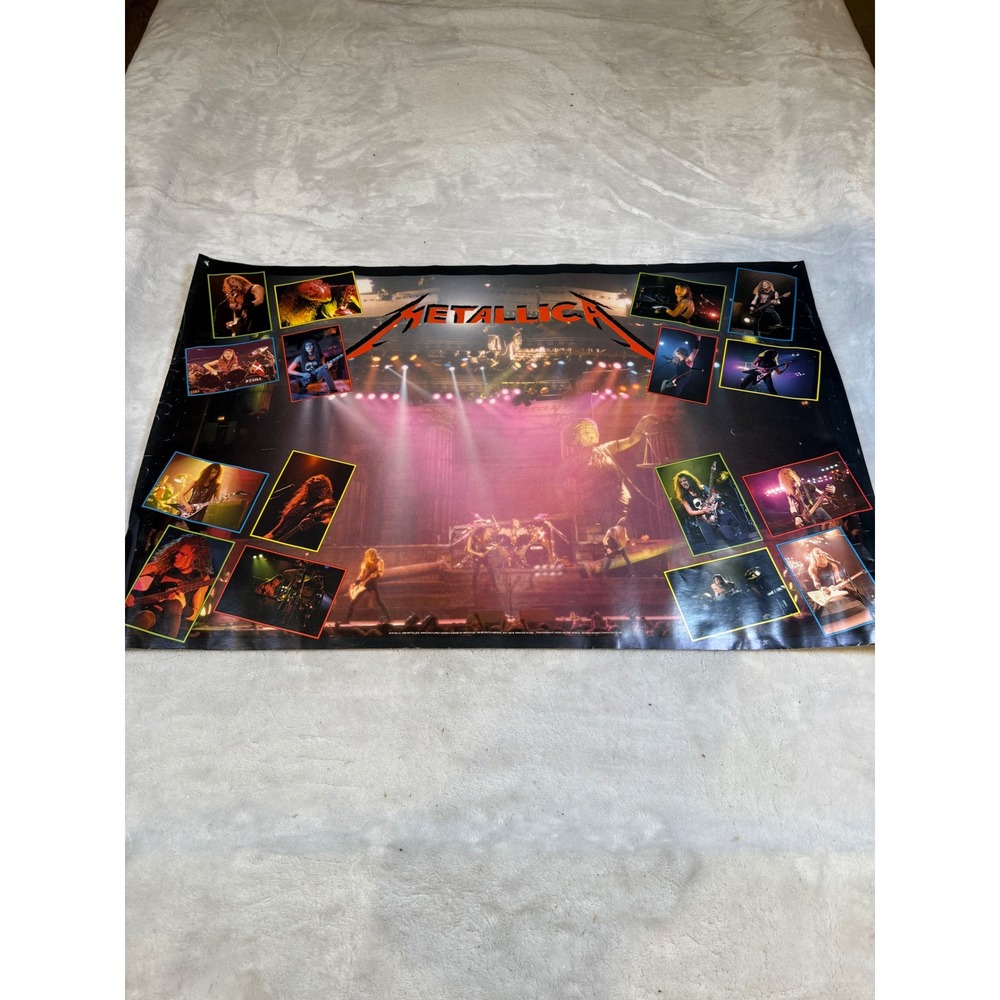 Vintage 1989 Metallica Damaged Justice Tour Collage Poster 34.5x23 MTP 004